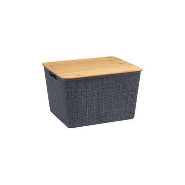 Imagem de Caixa Organizadora Com Tampa De Bambu 35x22 - Oikos