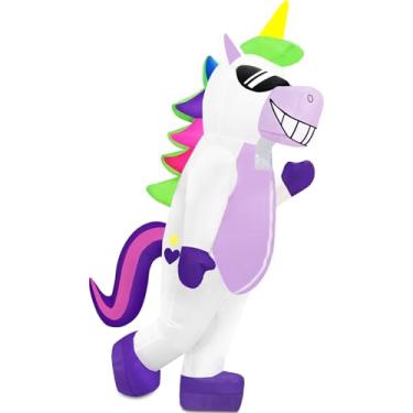 Imagem de Danxilu Fantasia inflável de corpo inteiro inflável para homens e mulheres, roupa engraçada para festa de Halloween, cosplay, Fantasia inflável de unicórnio, One Size