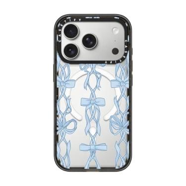 Imagem de CASETiFY Capa Impact para iPhone 17 Pro [fina/compatível com Magsafe/2,5 m. Proteção contra quedas de grau militar 4X] - Reprodução de fita - Preto transparente