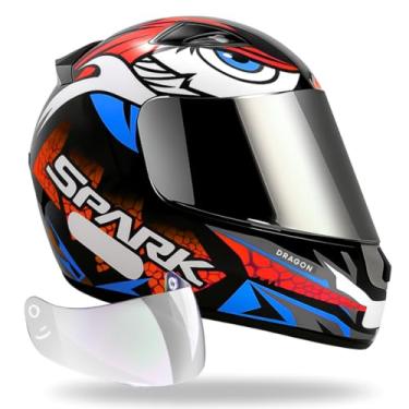 Imagem de Capacete Ebf Dragon Vermelho Com Narigueira e Viseira Cromada (56)