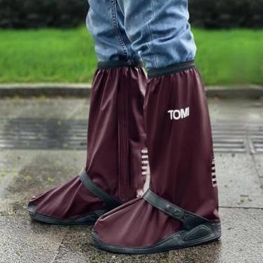 Imagem de Capas impermeáveis para sapatos de chuva, capas de botas de chuva com zíper, ponchos de galochas para sapatos, reutilizáveis e dobráveis, capas de botas de neve de PVC antiderrapantes para homens e