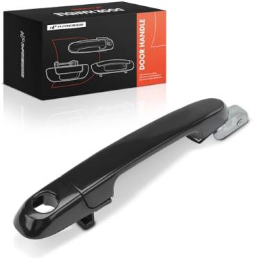 Imagem de A-Premium Maçaneta de porta adequada para Hyundai Accent 2006-2011, preto liso, dianteiro esquerdo, com orifício para chave, com base de suporte