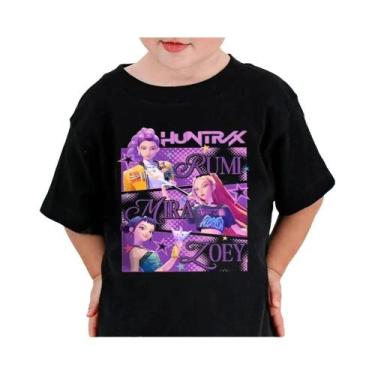 Imagem de Camiseta Unissex De Algodão Kpop Demon Hunters Com Gola Redonda E Mang