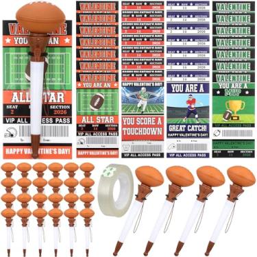 Imagem de Sayglossy Conjunto de 28 cartões esportivos de dia dos namorados com caneta esferográfica – 2026 cartões esportivos para o dia dos namorados, criança, escola, sala de aula, troca, presente de festa de