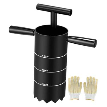 Imagem de KiBcsLic Ferramenta para perfurar buracos de golfe, perfurador de grama, fácil de usar, dispositivo de corte de solo, portátil com cabo removível