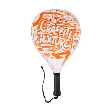 Imagem de Generic Raquete de Padel com Núcleo em EPE, Cabo Antiderrapante, Leve, para Treinamento Esportivo, Equipamento Físico, Raquete de Tênis para Adultos, Homens, Branco E Laranja