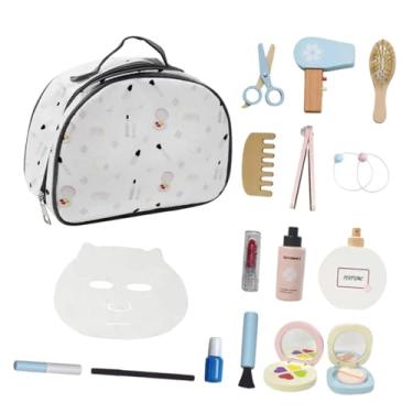 Imagem de menolana Conjunto de brinquedo para salão de cabeleireiro, incluindo escova de maquiagem, secador de cabelo e acessórios. Ideal para brincar de cabeleireiro