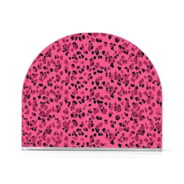 Imagem de JUZIHAI Suporte de guardanapo com estampa de leopardo para mesa dispensador de guardanapo de acrílico para mesa suporte de lenços independente para cozinha sala de jantar bar festa decoração de casa