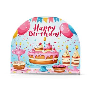 Imagem de JUZIHAI Suporte de guardanapo de feliz aniversário para mesa dispensador de guardanapo de acrílico para mesa suporte de lenços independente para cozinha sala de jantar bar festa decoração de casa