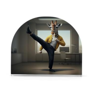 Imagem de JUZIHAI Girafa Suporte de guardanapo de pontapé alto para mesa dispensador de guardanapo de acrílico para mesa suporte de lenços independente para cozinha sala de jantar bar festa decoração de casa