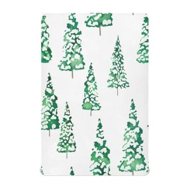 Imagem de Qilmy Lindo lençol de bebê para berço de árvore de Natal, macio, respirável e elástico, lençol com elástico para meninos e meninas, miniberço, 132 x 71 cm, capa de colchão infantil portátil
