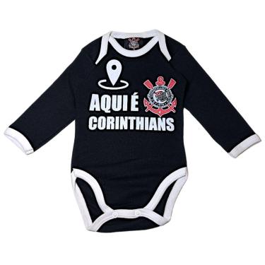 Imagem de Body Infantil Bebe Corinthians Manga Longa Licenciado Spr Sports - Kappa 1008m-Unissex