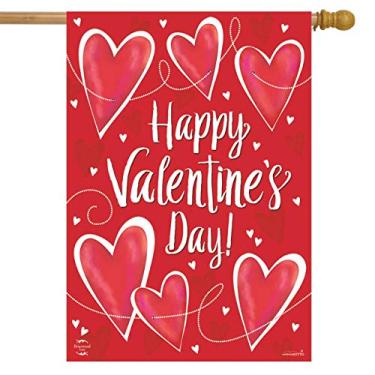 Imagem de Briarwood Lane String of Hearts Bandeira da casa do Dia dos Namorados 101,6 cm x 71,1 cm