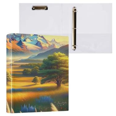 Imagem de Pasta para fichário de paisagem com anéis redondos, organizador de fichário de 2,5 cm para tamanho carta (21,6 cm x 28 cm), 1 pacote