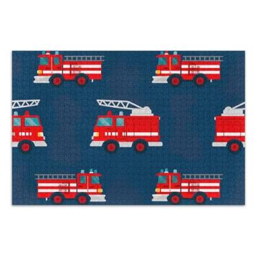 Imagem de Quebra-cabeças 500 peças, presentes para adultos, para jogo de elefante branco, caminhões de bombeiros vermelhos, azul marinho, exclusivo, arte floral animal, 51 x 35 cm