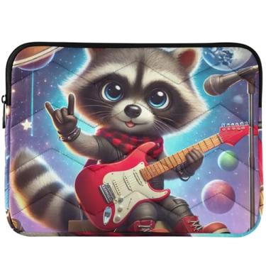 Imagem de Capas engraçadas para laptop Rock Raccoon, capas universais de 13 a 14 polegadas, acessórios de computador para Macbook Pro de 14 polegadas