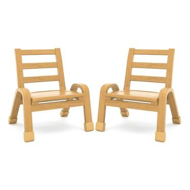 Imagem de Angeles Cadeira de 23 cm NaturalWood Collection, pacote com 2, cadeiras infantis ergonômicas empilháveis para salas de aula e escolas domésticas, assentos flexíveis para sala de aula