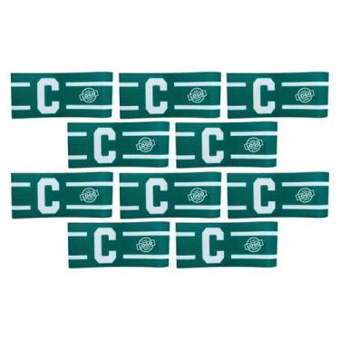 Imagem de Kit 10 Braçadeira Faixa Capitão Personalizável Brasão Time Fecho tiras