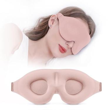 Imagem de Máscara de dormir para dormir de lado, máscara de olho para dormir com bloqueio de luz para mulheres e homens, copo contornado 3D, cobertura suave para olhos com alça ajustável para viagens, soneca