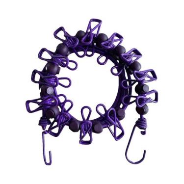 Imagem de Varal De Roupas Retrátil Portátil Antiderrapante Com 12 Clipes, Corda 