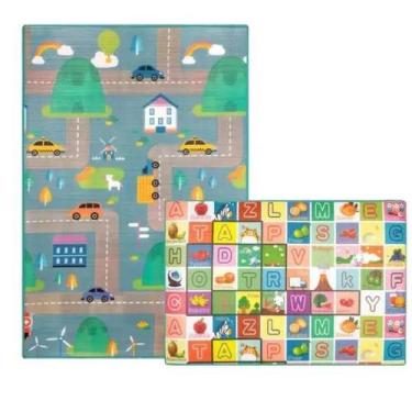 Imagem de Tapete Infantil De Atividades Impermeável Dupla Face ABC Carros -  Ibi