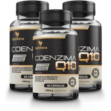 Imagem de Kit Com 03 - Coenzima Q10 100mg Por Porção (Ubiquinona) Com Vitamina E 60 Cápsulas TuttiFlora-Unissex