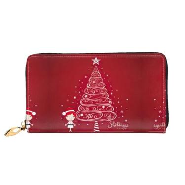 Imagem de XLLingL Carteiras de cartão de crédito impressas, bolsas longas de couro femininas, carteiras com zíper, carteira de viagem simples