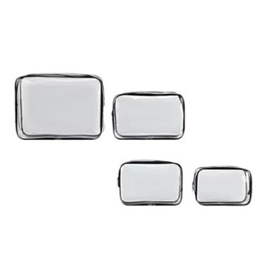 Imagem de ANIS·KEAAR 4 pacotes de bolsa de higiene pessoal transparente, organizador de viagem resistente à água | Bolsa de maquiagem de grande capacidade para aeroporto, academia, férias e uso diário