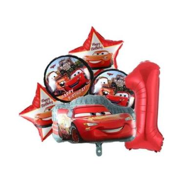 Imagem de Balões De Festa De Aniversário Infantil Tema Carros Desenho Animado Li