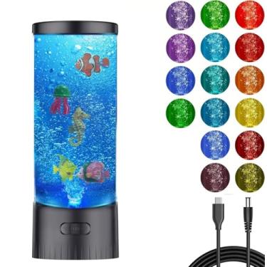 Imagem de COLORLIFE Lâmpada de bolha – luz noturna sensorial para crianças e adultos, luz de humor calmante para autismo, TDAH, alívio da ansiedade, luz falsa de aquário de aquário para quarto, escritório