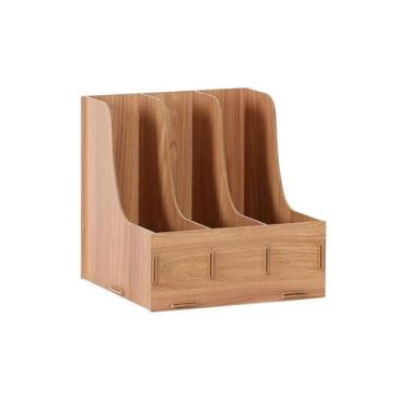 Imagem de Escritório Organizador de mesa A4, classificador papéis, porta-arquivos revistas, vertical, horizontal, material papelaria, armazenamento Organizador de mesa(Brown)