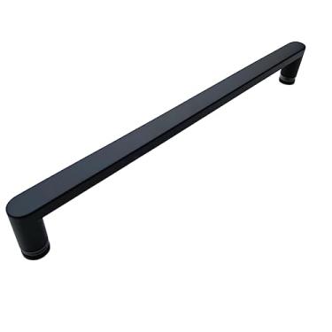 Imagem de BAZAC Puxador de porta de vidro moderno de aço inoxidável, puxador de porta de empurrar e puxar preto para casa de banho - puxador de substituição - 500 mm