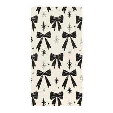 Imagem de Blueangle Lençol de berço padrão para berço infantil - Lençóis de algodão macio e respirável com gravata borboleta legal (54)