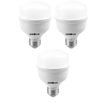 Imagem de Kit 3 lampadas superled alta potencia 20w 1600 lm e27 6500k - OUROLUX
