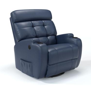 Imagem de Poltrona do Papai Reclinável Elétrica com Base Giratória e Balanço em Tecido Corino Damie