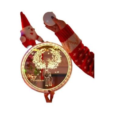 Imagem de Luzes De Natal LED Com Decoração De Papai Noel E Rena Para Portas, Jan