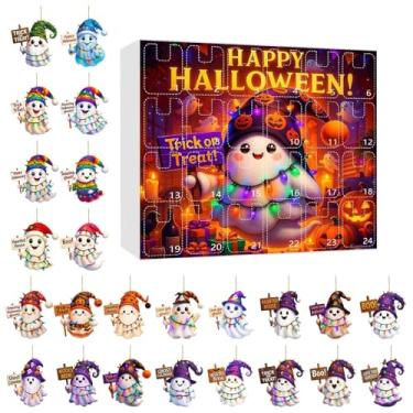Imagem de Calendário de contagem regressiva de Halloween – 24 dias, pingente fantasma, acrílico 2D, decoração para reuniões, paredes, festivais, atividades, exibição, festa, casa
