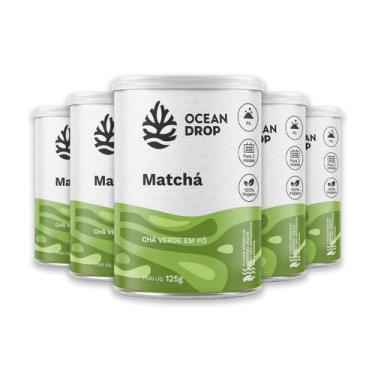 Imagem de Kit 5 Matchá em pó Chá Verde Ocean Drop Vegano 125g