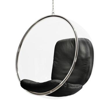 Imagem de Poltrona Bubble Chair De Teto Assento Preto Acrilico Cristal
