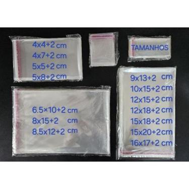 Imagem de kit 200 un Saco plástico transparente adesivado com aba atacado - NoBr