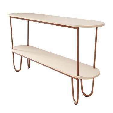 Imagem de Aparador Requinte Pés De Aço Tubolar 160 Cm Off White/cobre Off White/cobre