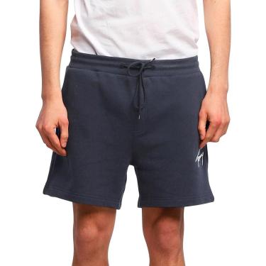 Imagem de Bermuda Tommy Jeans Masculina Moletom Embroidered Signature Azul Marinho-Masculino