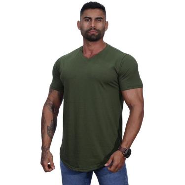 Imagem de Camiseta Longline Decote V Masculina MXD Conceito 100% Algodão 30.1 Penteado PIMA-USA-Masculino