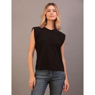 Imagem de Camiseta Feminina Malha Leve Calvin Klein - Preto-Feminino