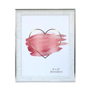 Imagem de Porta retrato de plástico com borda para fotos 20x25cm - Sanxia, PRATA