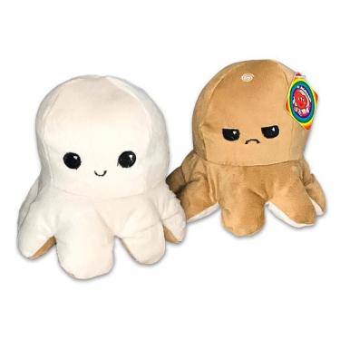 Imagem de Polvo Tiktok Humor Bravo Feliz Reversivel Pelucia