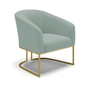 Imagem de Poltrona Sala Decorativa Stella Veludo Cotelê Verde D'Rossi