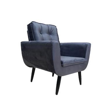 Imagem de Poltrona Saturno Para Sala De Estar Quarto Escritório Tecido Suede Azul Rud House