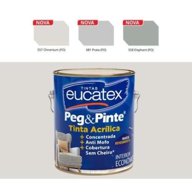 Imagem de Tinta Acrílica Peg e Pinte Eucatex Todas as Cores, Chromium