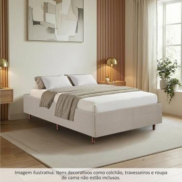 Imagem de Cama Box Casal em Madeira Eucalipto Base Resistente e Durável Santorini Espresso Móveis...